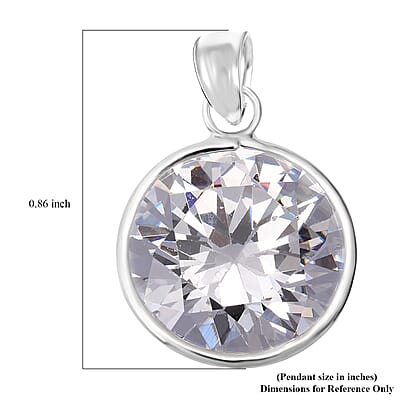Simulated White Diamond 14.50 ctw Pendant in Sterling Silver