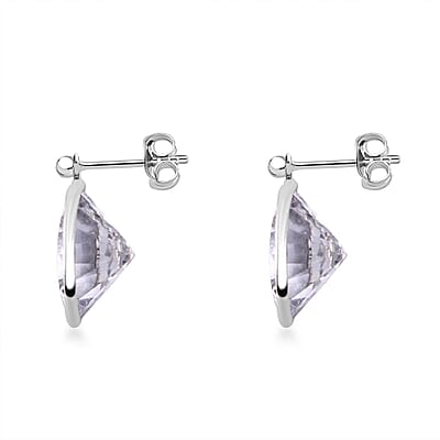 Simulated White Diamond 22.70 ctw Earrings in Sterling Silver
