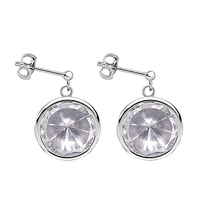 Simulated White Diamond 22.70 ctw Earrings in Sterling Silver