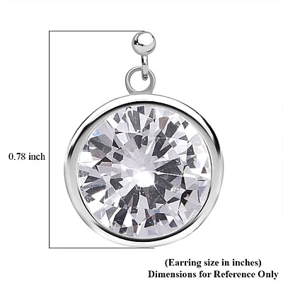 Simulated White Diamond 22.70 ctw Earrings in Sterling Silver