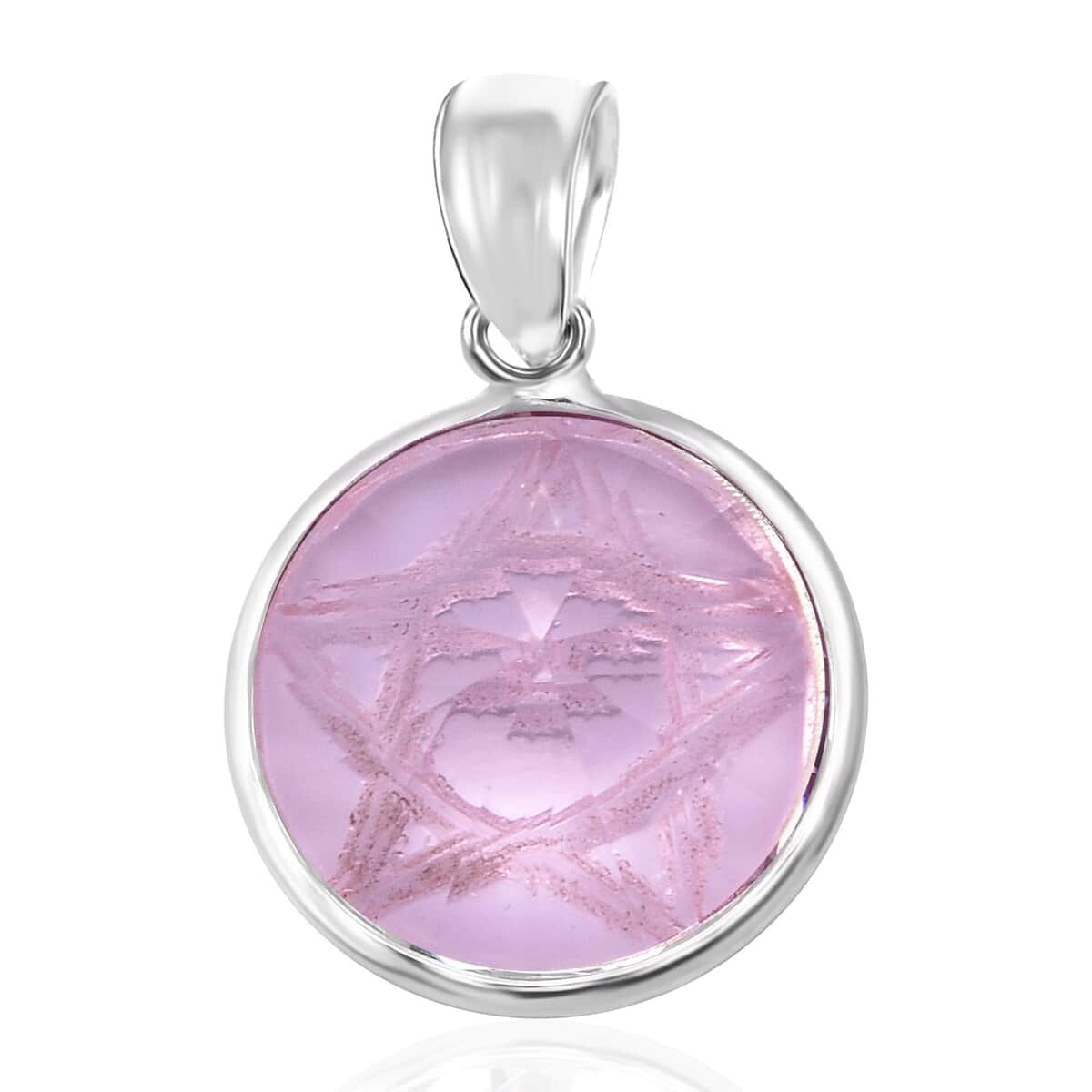 Simulated Pink Diamond Pendant in Sterling Silver image number 4