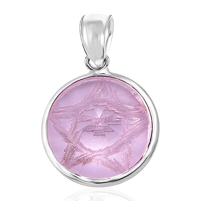 Simulated Pink Diamond Pendant in Sterling Silver