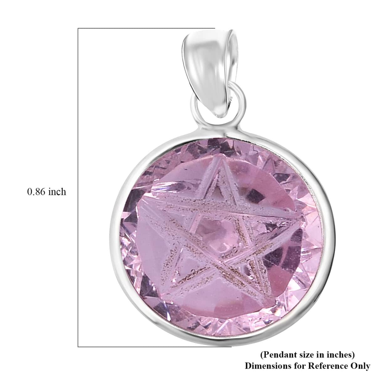 Simulated Pink Diamond Pendant in Sterling Silver image number 5