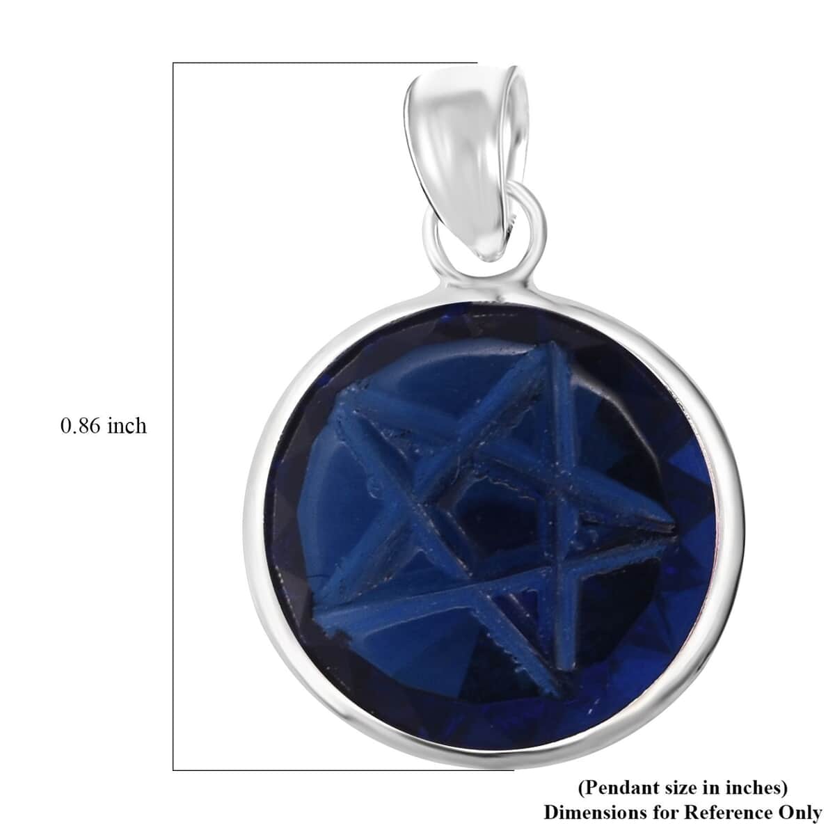 Simulated Blue Diamond Pendant in Sterling Silver image number 5