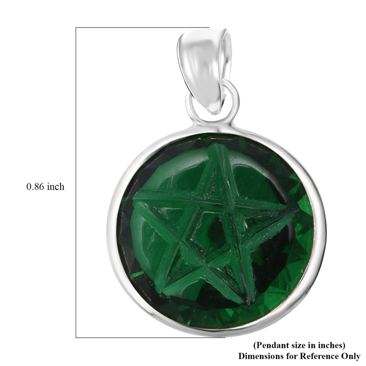 Simulated Green Diamond Pendant without Chain in Sterling Silver image number 5