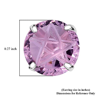 Simulated Pink Diamond Earrings in Sterling Silver