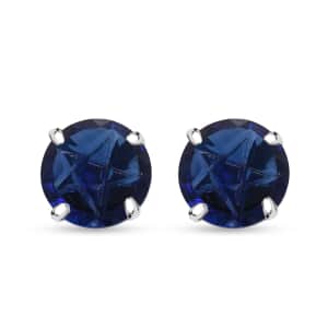 Simulated Blue Diamond Earrings in Sterling Silver