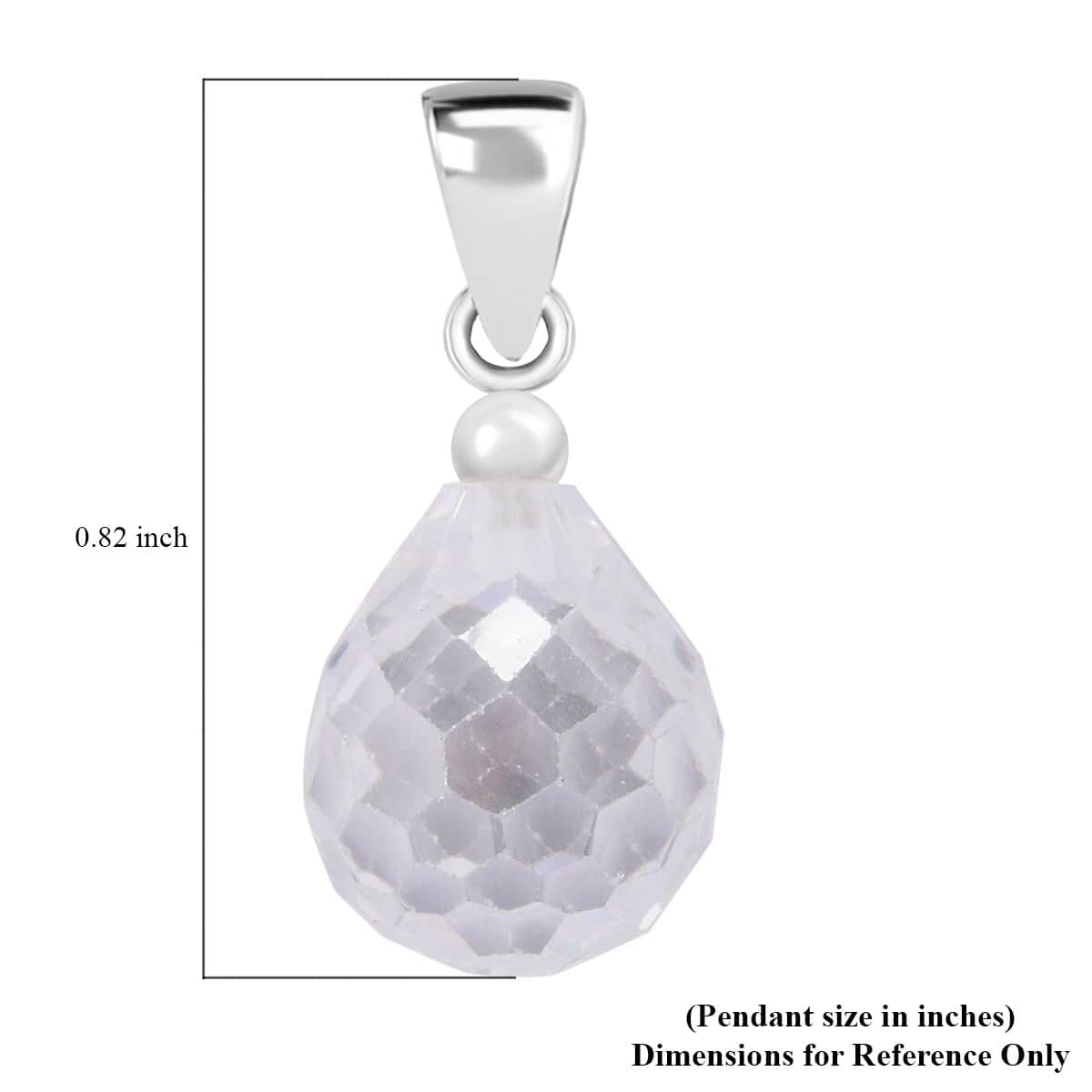 Simulated Diamond Drop Pendant in Sterling Silver image number 3