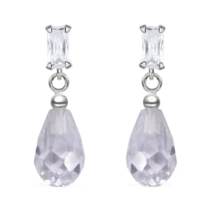 Simulated White Diamond 9.20 ctw Earrings in Sterling Silver