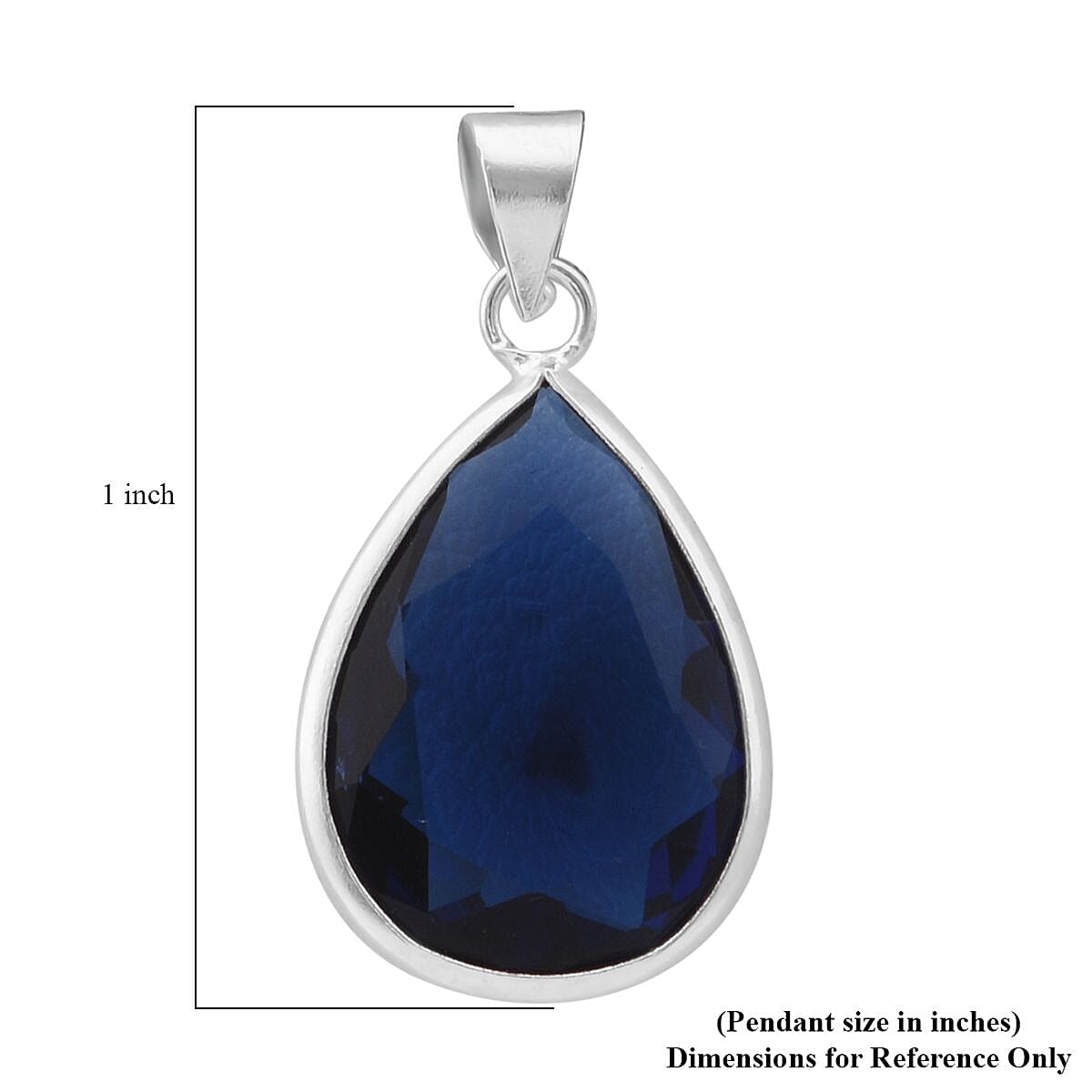Simulated Blue Diamond Pendant in Sterling Silver