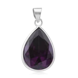 Simulated Purple Diamond Pendant in Sterling Silver