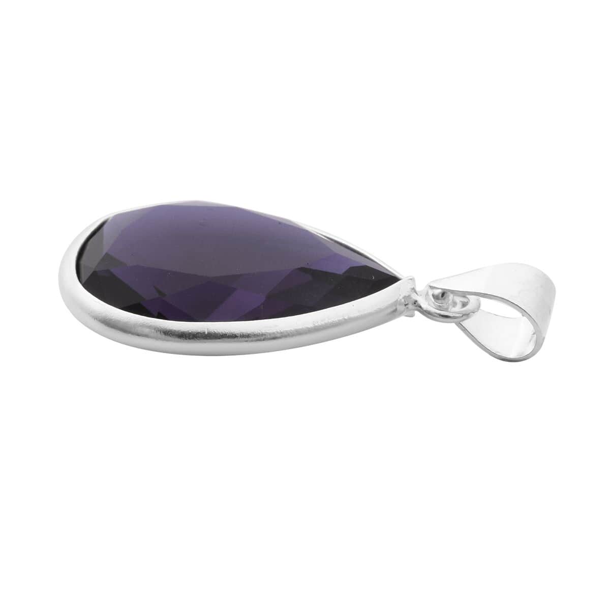 Simulated Purple Diamond Pendant in Sterling Silver image number 2