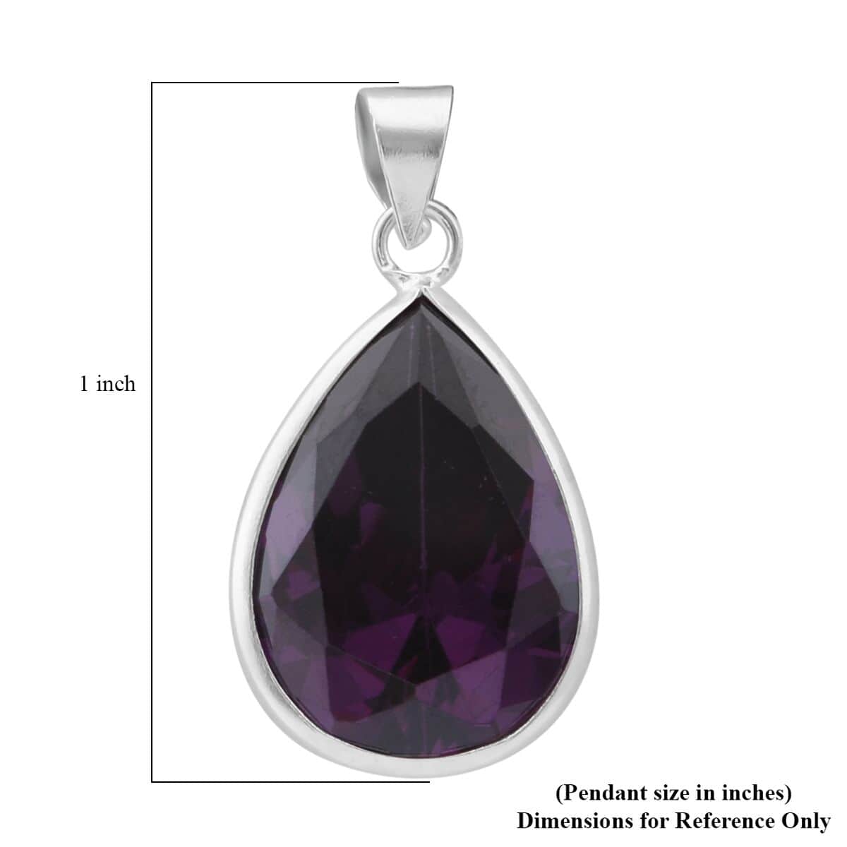 Simulated Purple Diamond Pendant in Sterling Silver image number 3