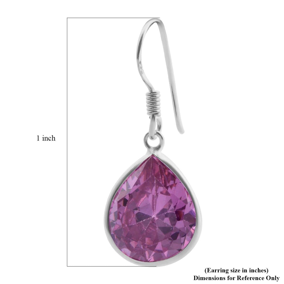 Simulated Pink Diamond Drop Earrings in Sterling Silver image number 3