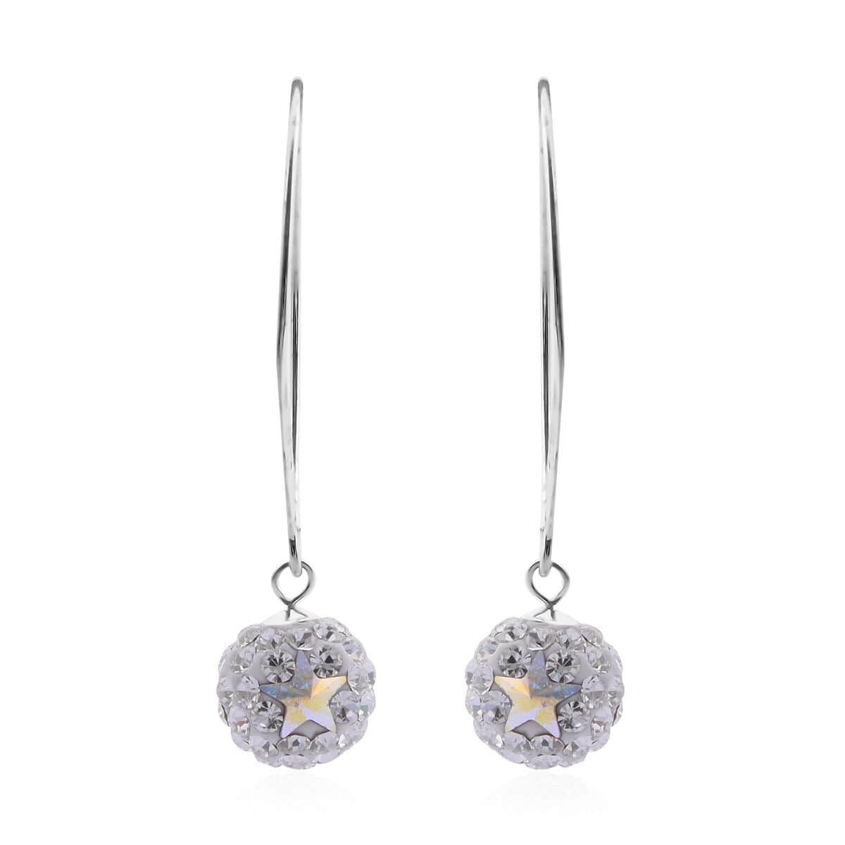 White Austrian Crystal Earrings in Sterling Silver image number 0