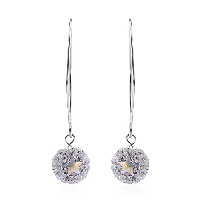 White Austrian Crystal Earrings in Sterling Silver