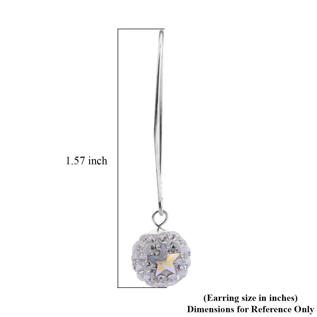 White Austrian Crystal Earrings in Sterling Silver image number 2