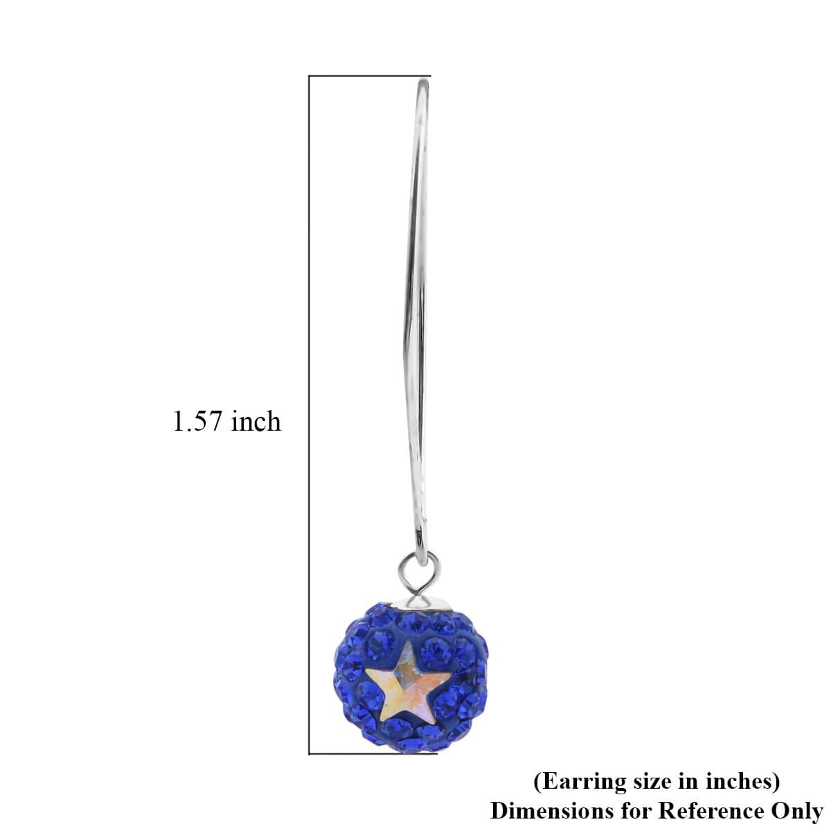 Blue and White Austrian Crystal Earrings in Sterling Silver image number 2