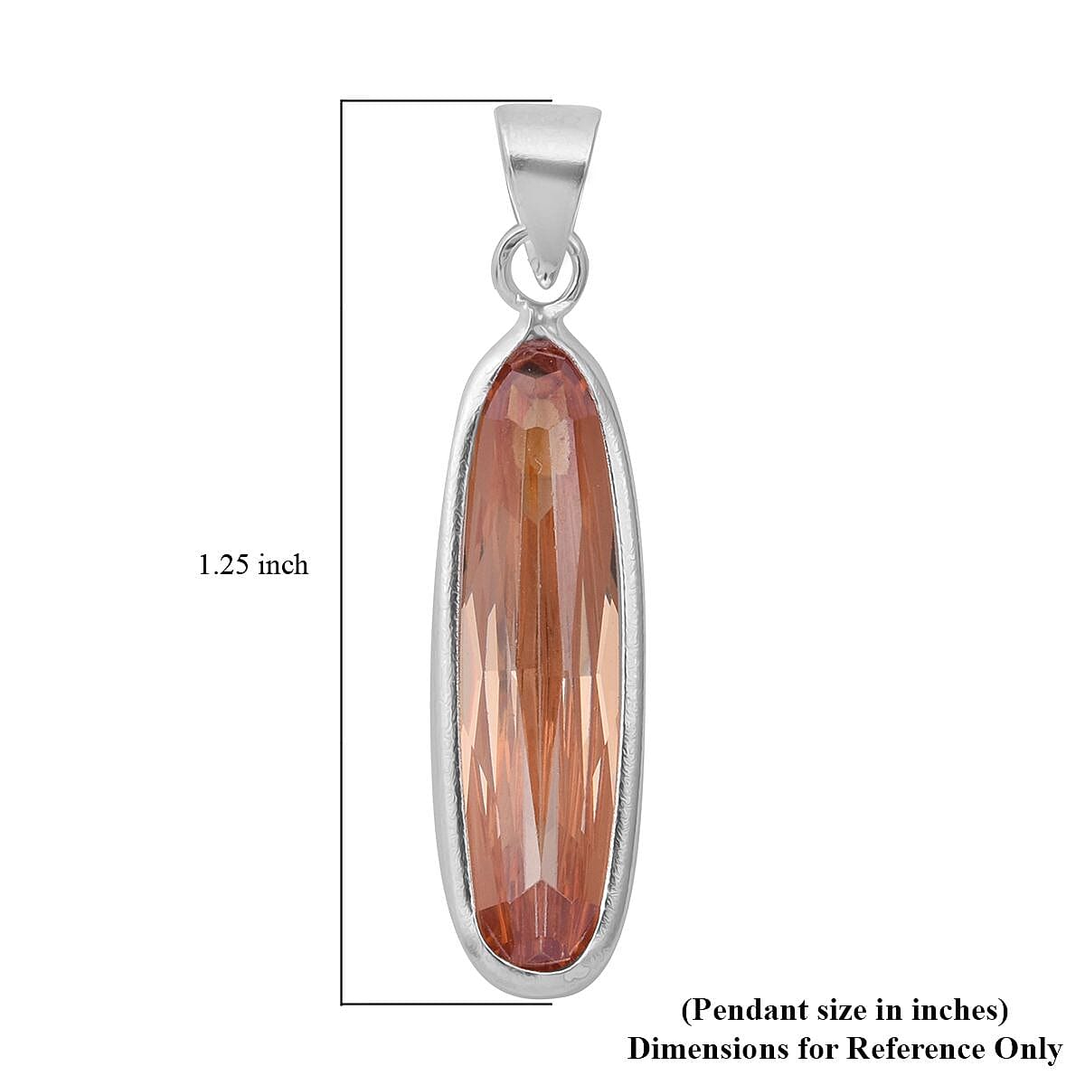 Simulated Champagne Diamond Pendant without Chain in Sterling Silver