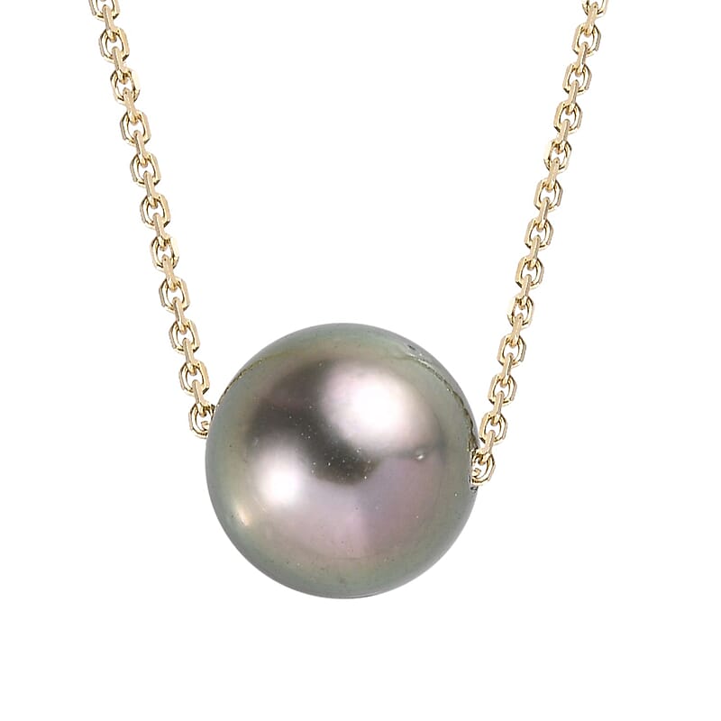 Certified & Appraised Luxoro AAAA Tahitian Pearl Necklace in 14K Yellow Gold 18-20 Inches