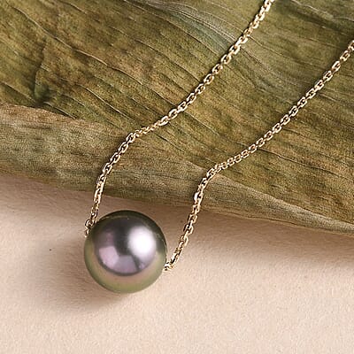 Certified & Appraised Luxoro AAAA Tahitian Pearl Necklace in 14K Yellow Gold 18-20 Inches