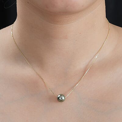 Certified & Appraised Luxoro AAAA Tahitian Pearl Necklace in 14K Yellow Gold 18-20 Inches