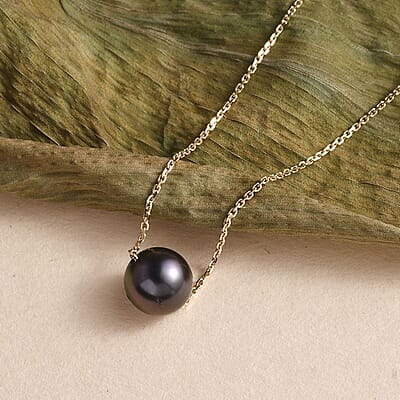 Certified & Appraised Luxoro AAAA Tahitian Cultured Pearl Necklace in 14K Yellow Gold 18 Inches