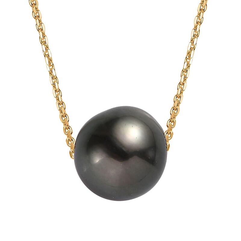 Certified & Appraised Luxoro AAAA Tahitian Cultured Pearl Necklace in 14K Yellow Gold 18-20 Inches