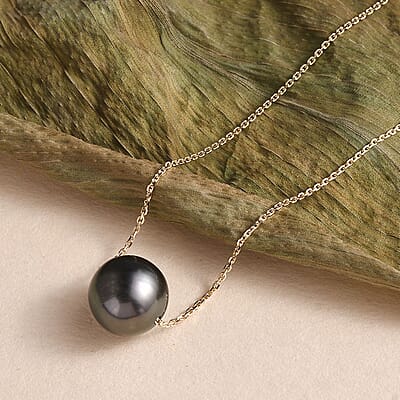 Certified & Appraised Luxoro AAAA Tahitian Cultured Pearl Necklace in 14K Yellow Gold 18-20 Inches