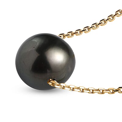 Certified & Appraised Luxoro AAAA Tahitian Cultured Pearl Necklace in 14K Yellow Gold 18-20 Inches