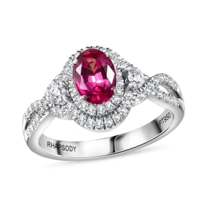 Certified & Appraised Rhapsody AAAA Mahenge Spinel and E-F VS Diamond 1.05 ctw Ring in 950 Platinum (Size 5.0) 6.80 Grams