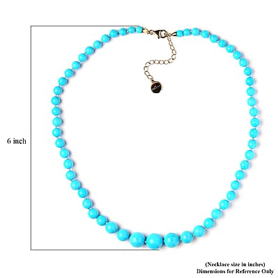 NY Closeout Certified & Appraised Iliana 18K Yellow Gold AAAA Sleeping Beauty Turquoise 135.00 ctw Beaded Graduated Necklace 18-20 Inches