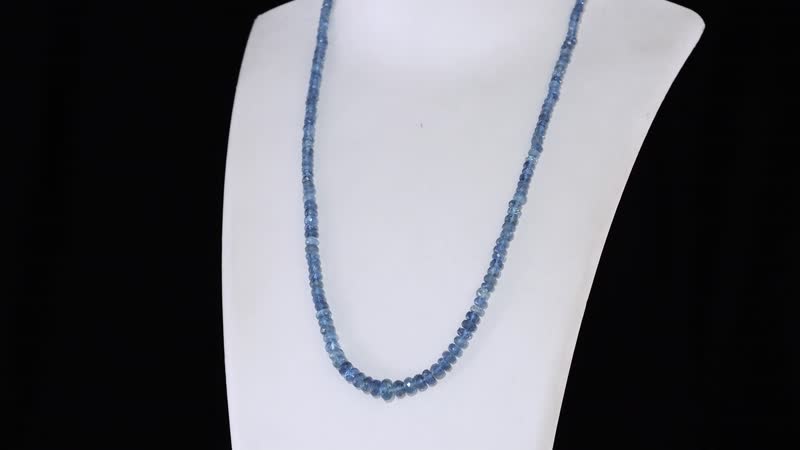 Certified & Appraised Rhapsody AAAA Santa Maria Aquamarine 73.20 ctw Beaded Graduated Necklace in 950 Platinum 18-20 Inches
