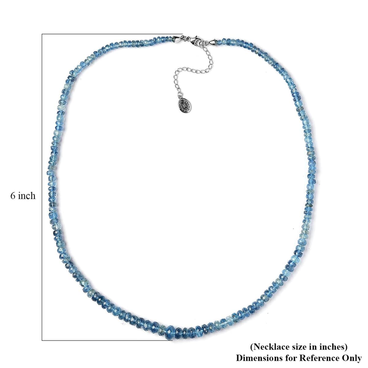 Certified & Appraised Rhapsody AAAA Santa Maria Aquamarine 73.20 ctw Beaded Graduation Necklace in 950 Platinum 18-20 Inches image number 5