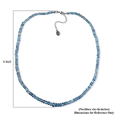 Certified & Appraised Rhapsody AAAA Santa Maria Aquamarine 73.20 ctw Beaded Graduated Necklace in 950 Platinum 18-20 Inches