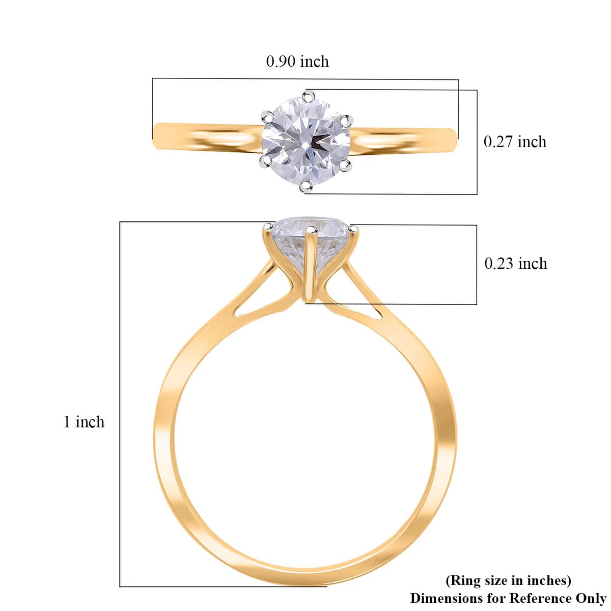 Luxuriant Lab Grown Diamond VS 1.00 ctw Ring in 14K Yellow Gold (Size 8.0) image number 5