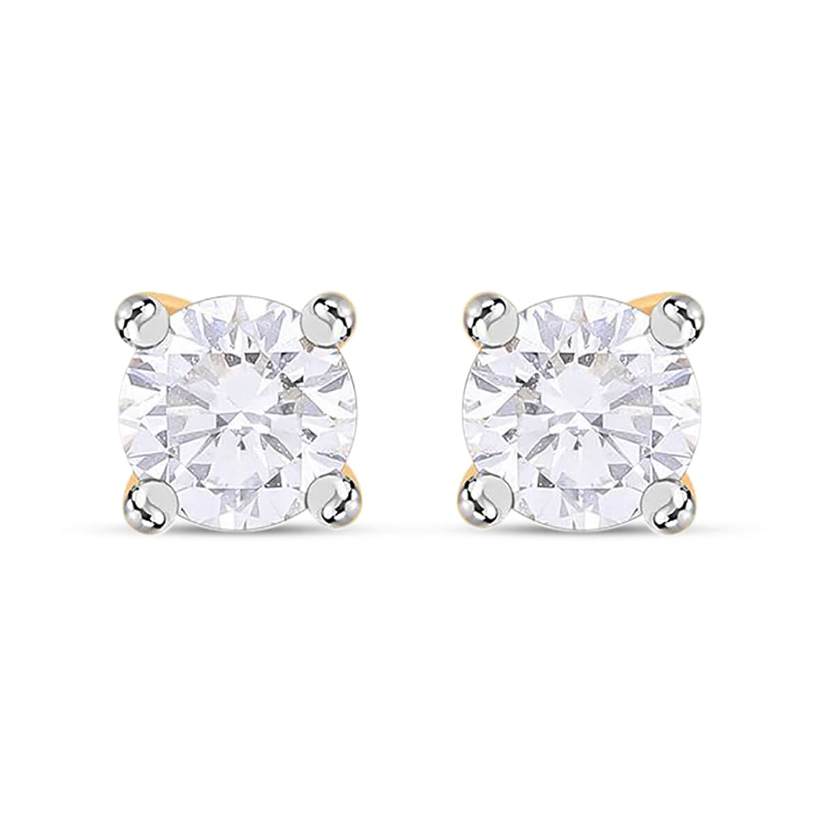 Luxuriant Lab Grown Diamond VS 2.00 ctw Stud Earrings in 14K Yellow Gold image number 0