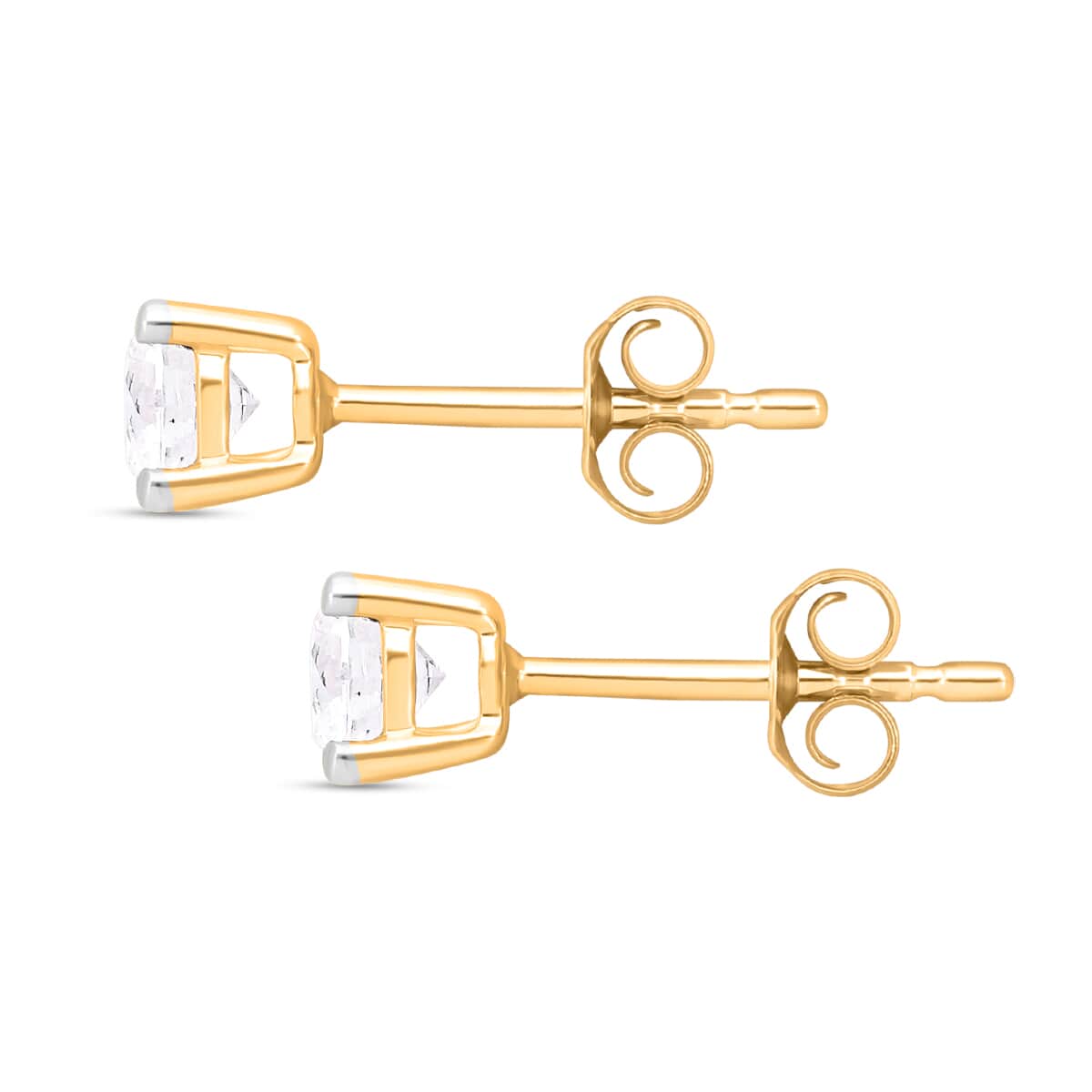 Luxuriant Lab Grown Diamond VS 2.00 ctw Stud Earrings in 14K Yellow Gold image number 2