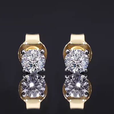 SGL Certified Luxuriant Lab Grown Diamond VS 2.00 ctw Stud Earrings in 14K Yellow Gold