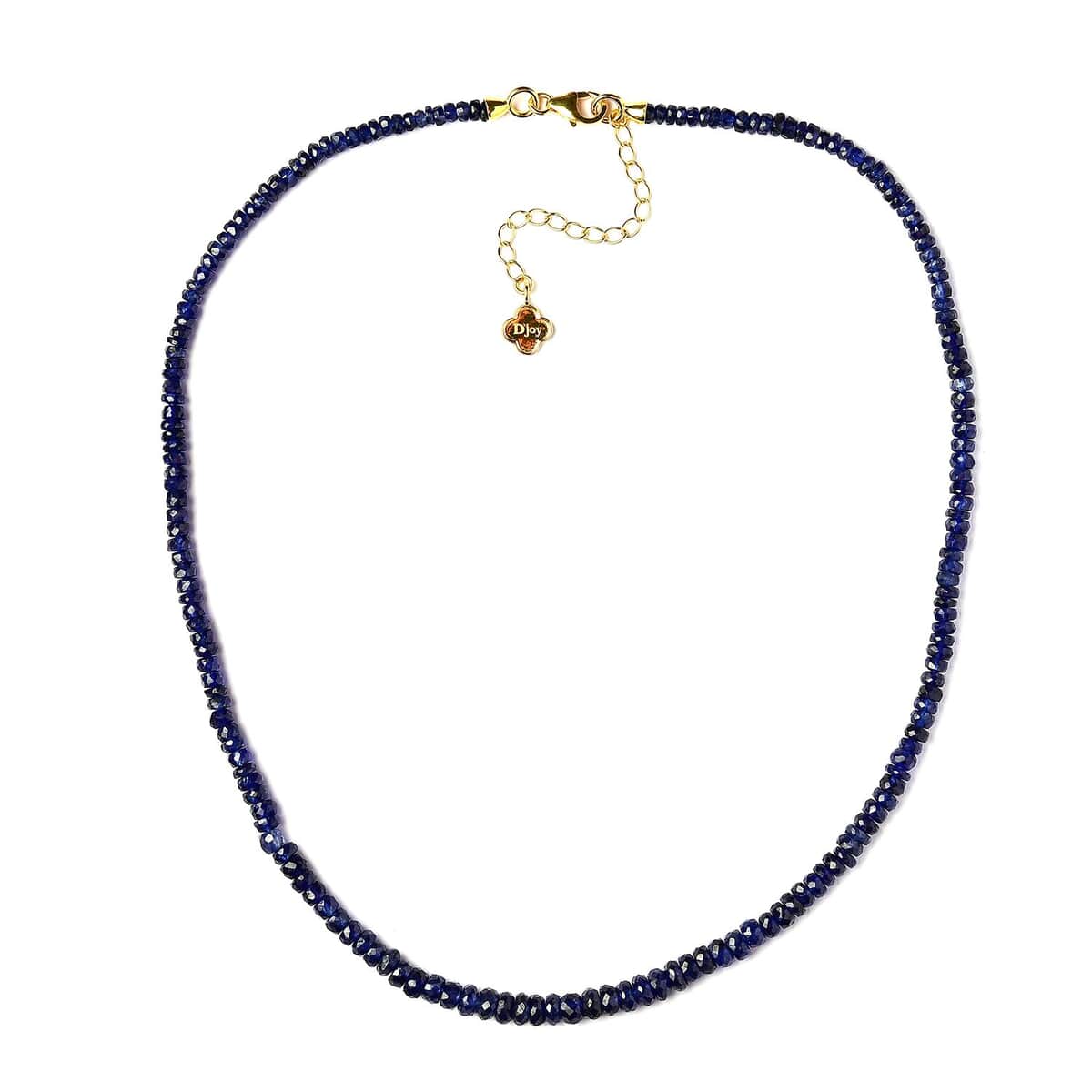 D'Joy Madagascar Blue Sapphire 100.00 ctw Beaded Graduation Necklace in 18K Vermeil Yellow Gold Over Sterling Silver 18 Inches image number 3