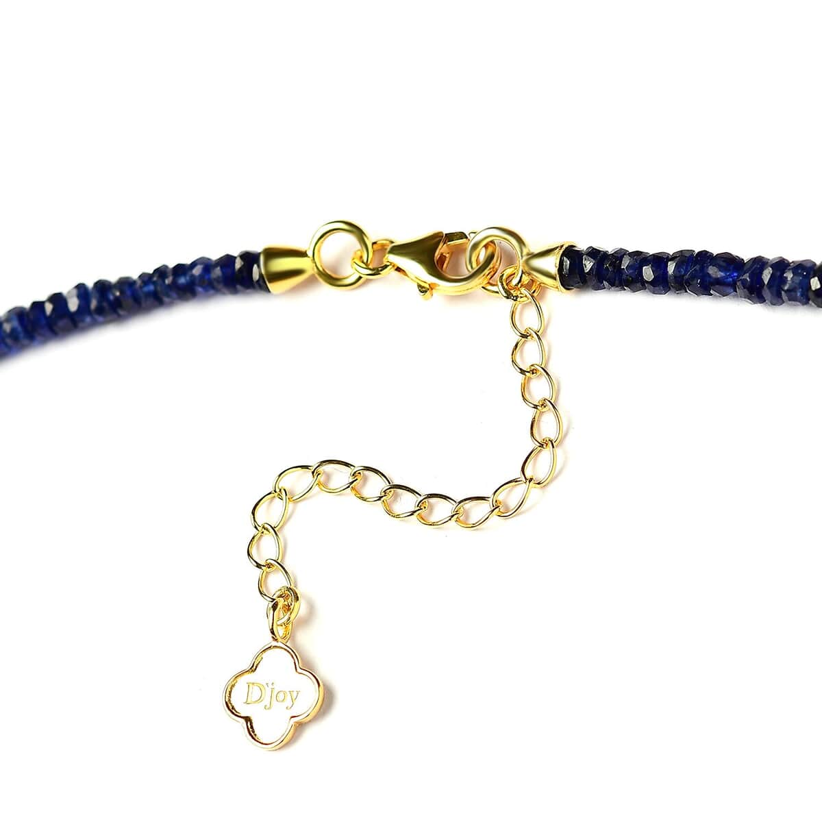 D'Joy Madagascar Blue Sapphire 100.00 ctw Beaded Graduation Necklace in 18K Vermeil Yellow Gold Over Sterling Silver 18 Inches image number 4