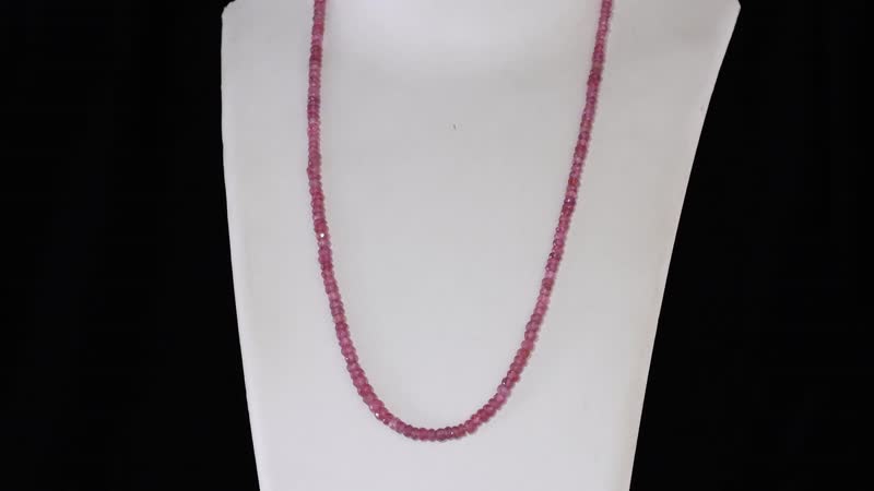 D'Joy Madagascar Pink Sapphire 82.85 ctw Beaded Graduated Necklace in 18K Vermeil Yellow Gold Over Sterling Silver 18-20 Inches