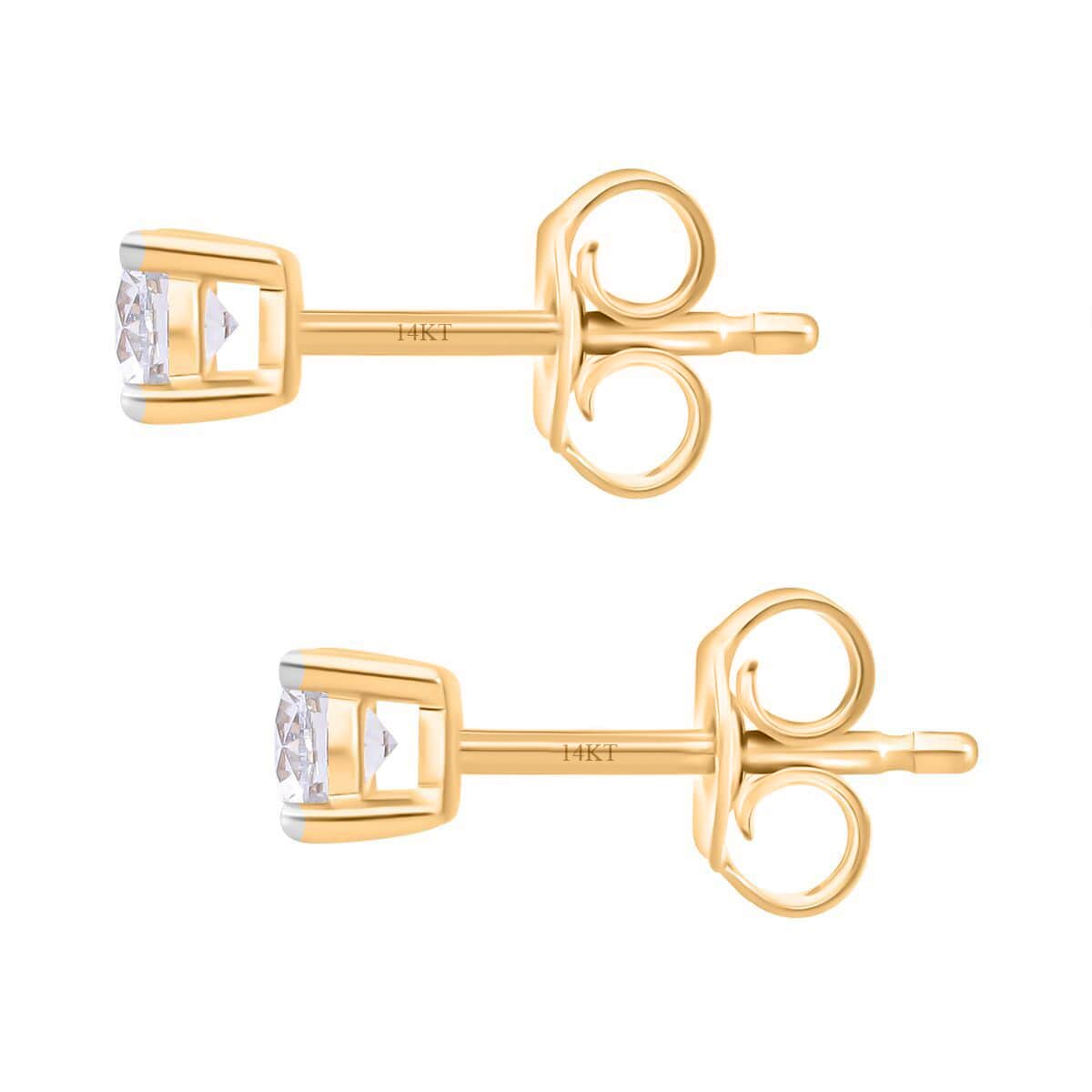 Luxuriant Lab Grown Diamond VS 0.50 ctw Stud Earrings in 14K Yellow Gold image number 3