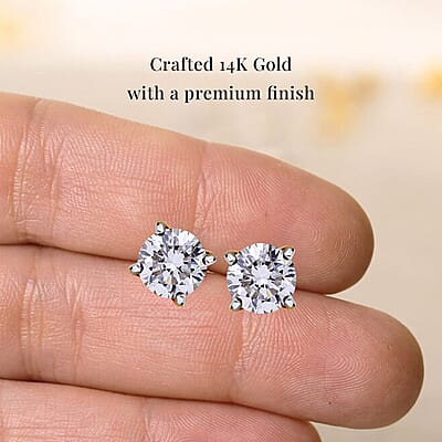 Luxuriant Lab Grown Diamond VS 0.50 ctw Stud Earrings in 14K Yellow Gold