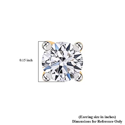 Luxuriant Lab Grown Diamond VS 0.50 ctw Stud Earrings in 14K Yellow Gold