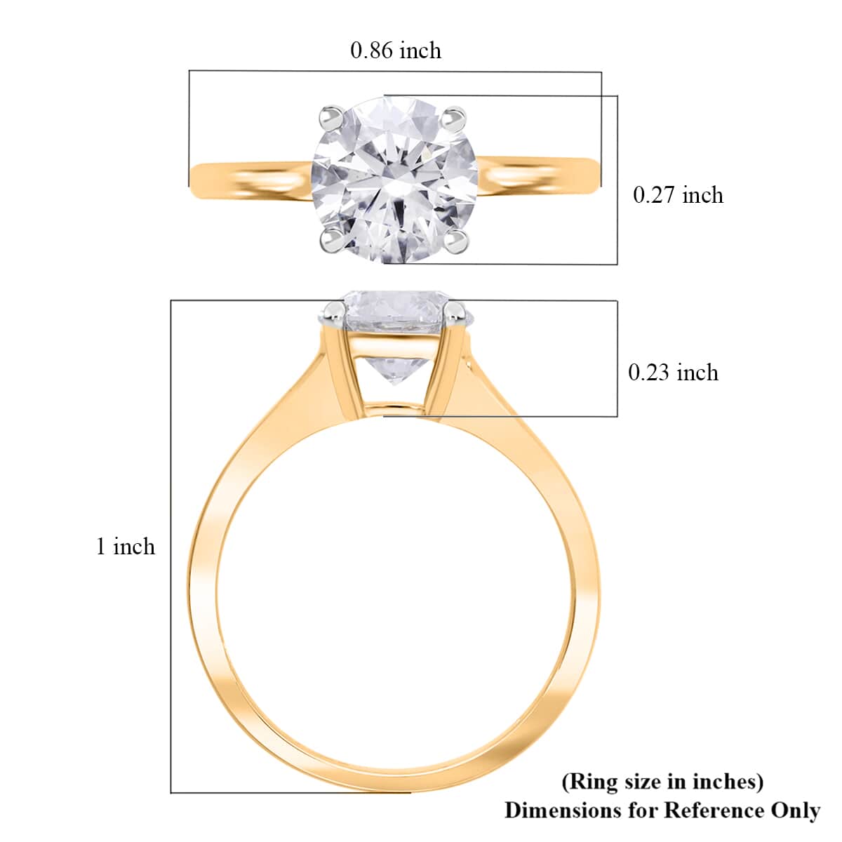 Luxuriant Lab Grown Diamond VS 3.00 ctw Ring in 14K Yellow Gold (Size 8.0) (Del. in 10-12 Days) image number 5