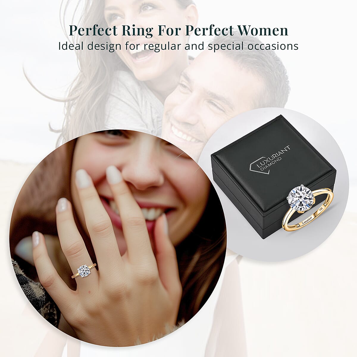 Luxuriant Lab Grown Diamond VS 3.00 ctw Ring in 14K Yellow Gold image number 6