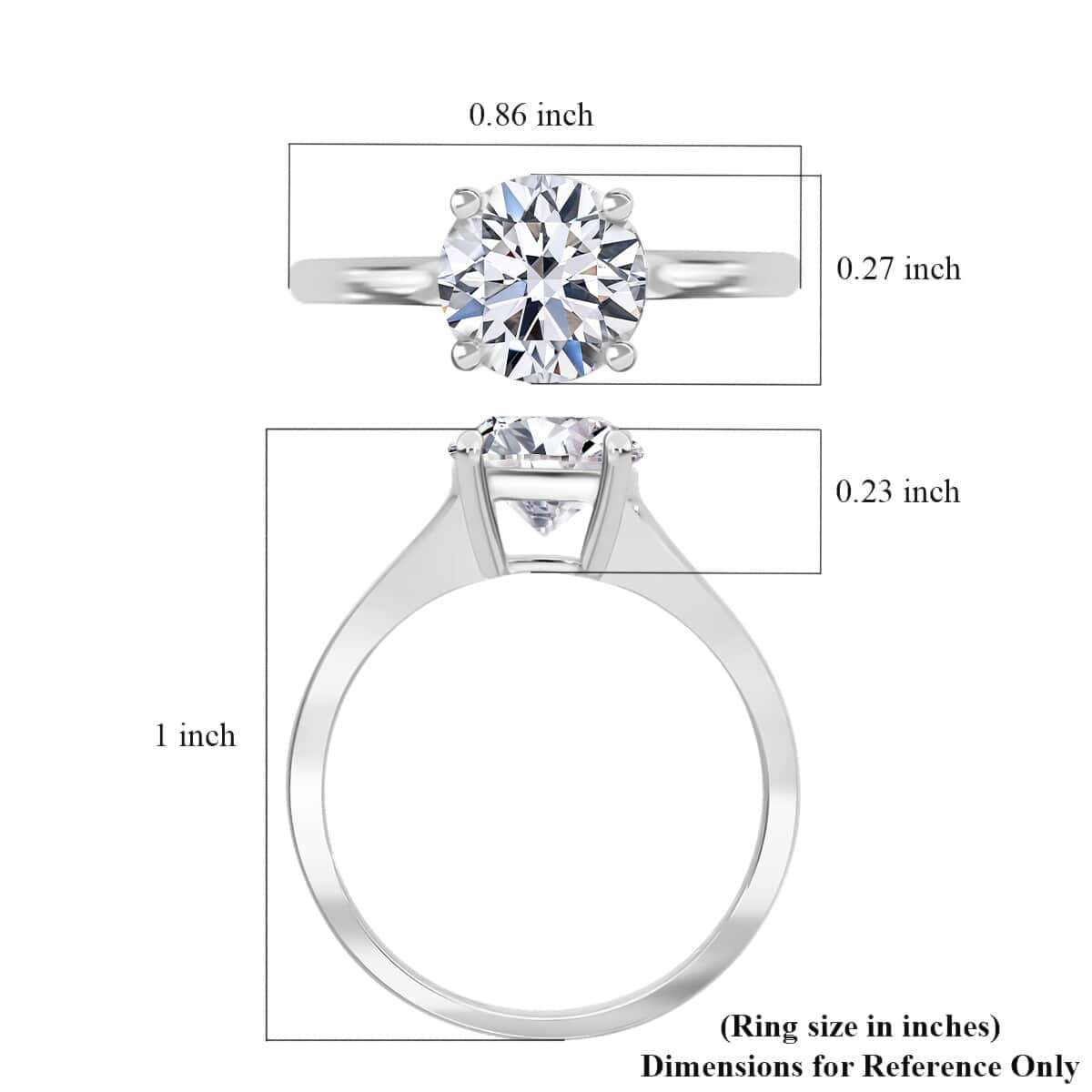 SGL Certified Luxuriant Lab Grown Diamond VS 3.00 ctw Ring in 14K White Gold (Size 8.0) image number 5