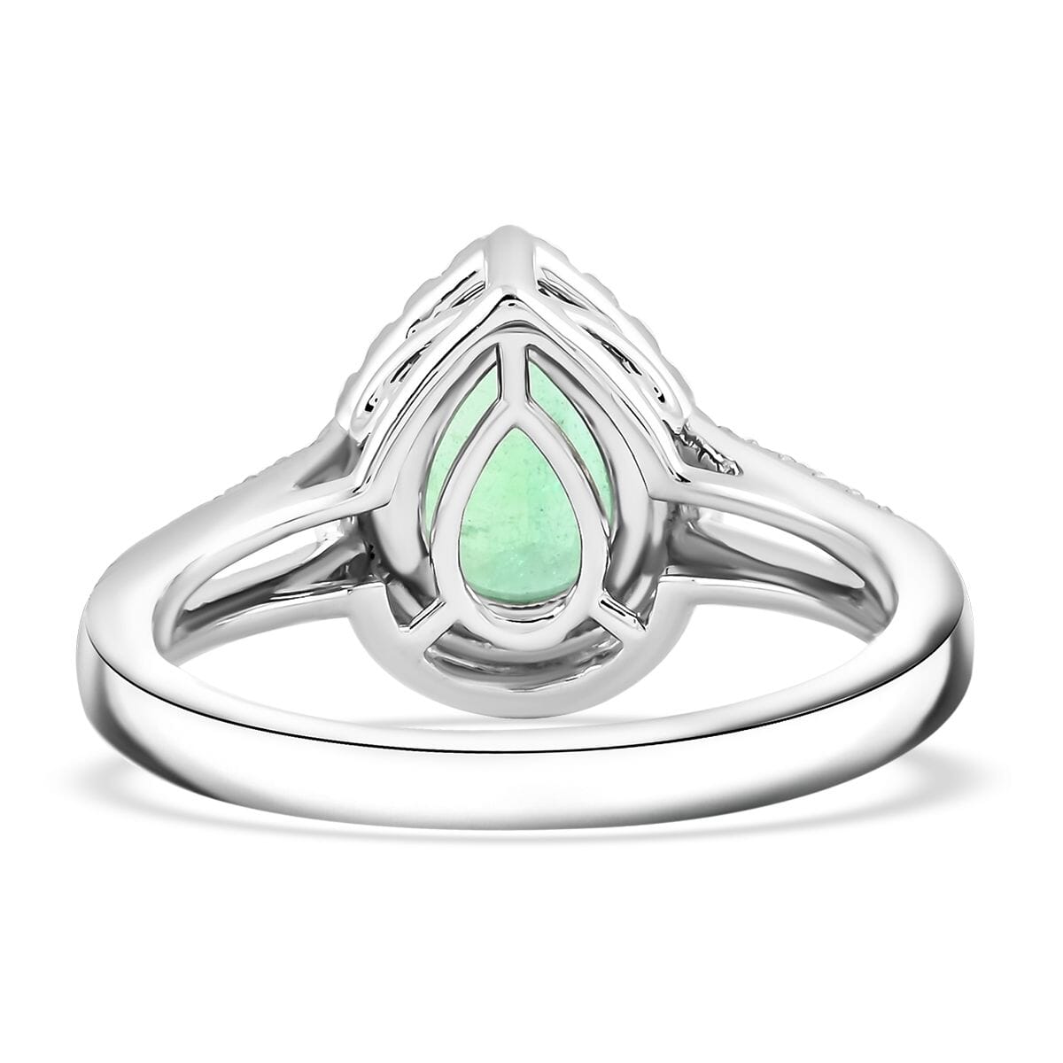 Certified & Appraised Rhapsody AAAA Gemfield Emerald and E-F VS Diamond 1.00 ctw Ring in 950 Platinum (Size 6.5) 6 Grams image number 4
