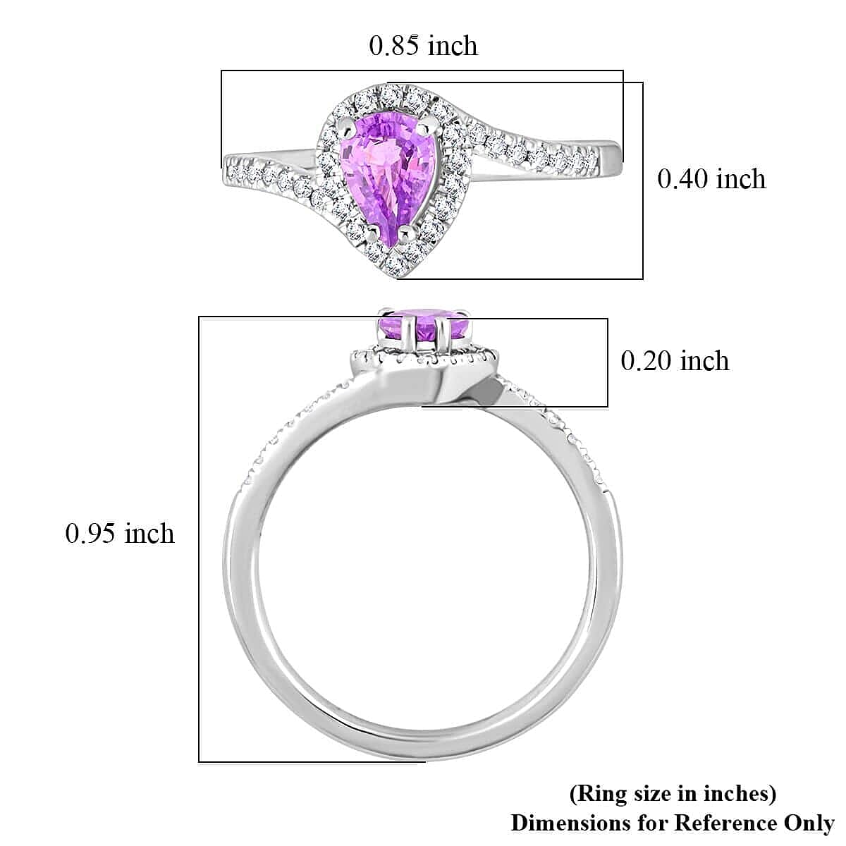 Certified & Appraised Rhapsody AAAA Madagascar Purple Sapphire and E-F VS Diamond 1.00 ctw Ring in 950 Platinum (Size 7.5) 5.27 Grams image number 4